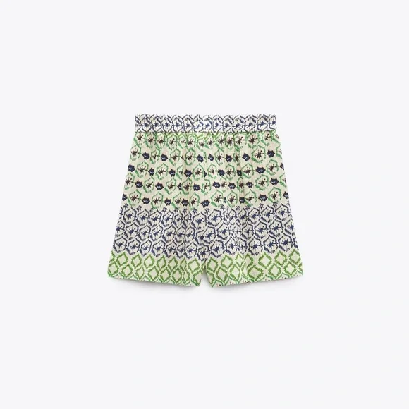 Zara elastic waist printed shorts